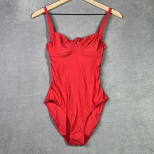 NEW Quince Italian Underwire One Piece Swimsuit Womens XS Red Bathing Suit NWT