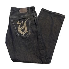 Vintage Y2K Ecko Unltd Wide Leg Baggy Fit Jeans Mens 38x32 Brown Gold Skater