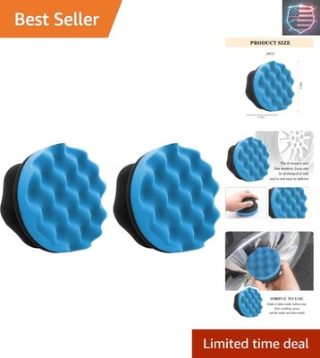 2PCS Car Tire Dressing Applicator Pads, Reusable Hex Grip Tire Shine Polishin...