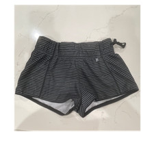 Hurley Women's Surf/Running Shorts Striped Black Gray Drawstring
