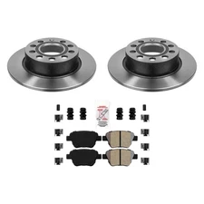 For Volkswagen Jetta 13-17 AmeriPLATINUM Rear Brake Kit w Semi-Metallic Pads