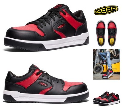 KEEN Overton Work Shoes Carbon Toe Mens Size 13 D Salsa & Black Leather NEW $140