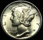 1941-D MERCURY DIME, GRADE IS CHOICE BU FB, NICE ORIGINAL NO-PROBLEM COIN  #c3