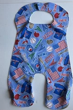 COVER ALL BABY BIB - Baseball & American Flag -  100% Cotton  BRAND NEW!  CUTE!