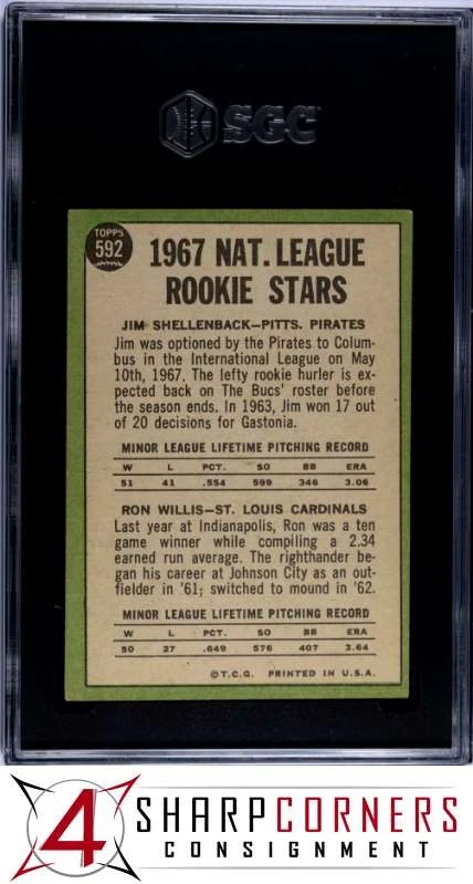 1967 TOPPS #592 N.L ROOKIES POP 9 SGC 5 - Image 2 of 4