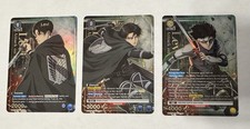 Set Of 3 Levi U*, R*, & SR* One Stars Union Arena Attack On Titan Vol. 2 NM