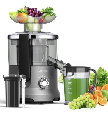 Zentrifugalentsafter für ganzes Obst & Gemüse 3 Geschwindigkeiten 76 mm breit Futterschacht 600 W