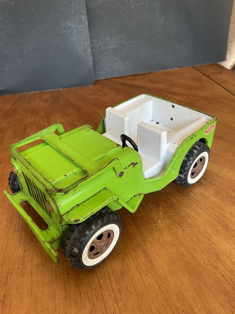 1960s Vintage TONKA Mini JEEP PRESSED STEEL LIME Light GREEN Rare