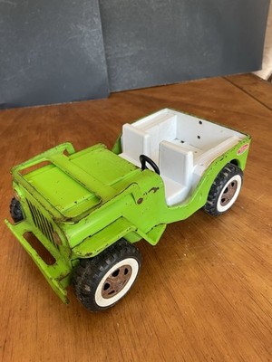 1960s Vintage TONKA Mini JEEP PRESSED STEEL LIME Light GREEN Rare