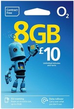 O2 SIM Card With £10 Credit Does Not Expire– Triple Cut –Free 1st Class Delivery