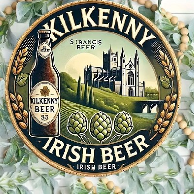 Blechschild rund Kilkenny Irish Beer Vintage Nostalgie Metallschild TEL2507