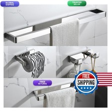 Yacvcl 4-Piece Bathroom Hardware Accessories Set Polished Chrome Towel Bar Set