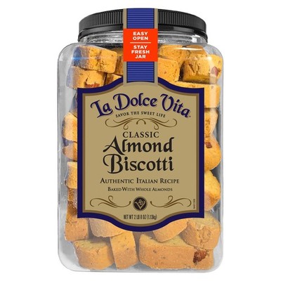 La Dolce Vita Classic Italian Almond Biscotti, 40 oz