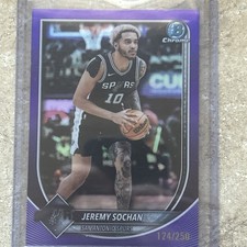 2025-26 Bowman- Jeremy Sochan Chrome Purple Refractor /250-San Antonio Spurs
