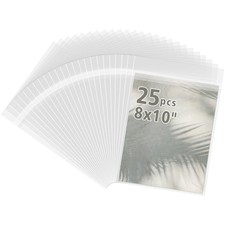 Clear Plastic Bags 25 Pack 8 3/8" x 10 1/8" Acid-Free Self Seal Photo Sleeves