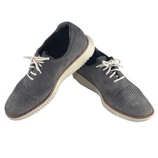 Cole Haan 2 ZEROGRAND Wingtip Oxford Mens 8 Gray Nubuck Suede Athleisure Preppy