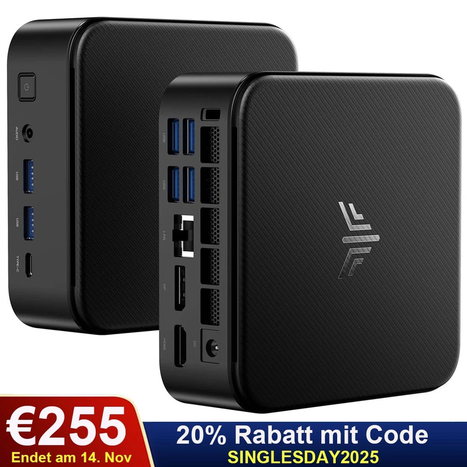 NIPOGI E3B MINI PC AMD Ryzen 7 5825U 32GB DDR4 RAM 512GB SSD Win11 PRO WiFi6 BT