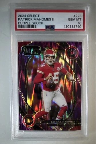 2024 Panini Select - Club Patrick Mahomes II #223 Purple Shock Prizm /360 PSA 10