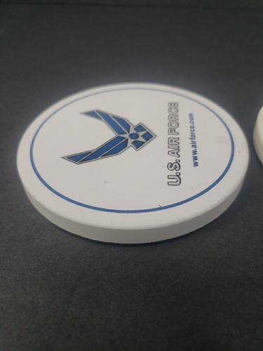 Posavasos Logo de la Fuerza Aérea de los Estados Unidos Bebidas Frías Calientes Azul Blanco Juego de Dos Espuma Trasero - Imagen 16 de 17