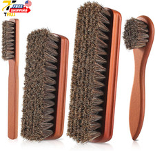 4 Pcs Shoe Brush Boot Brush Horse Hair Brush for Leather Shoe Polish Brush NEW