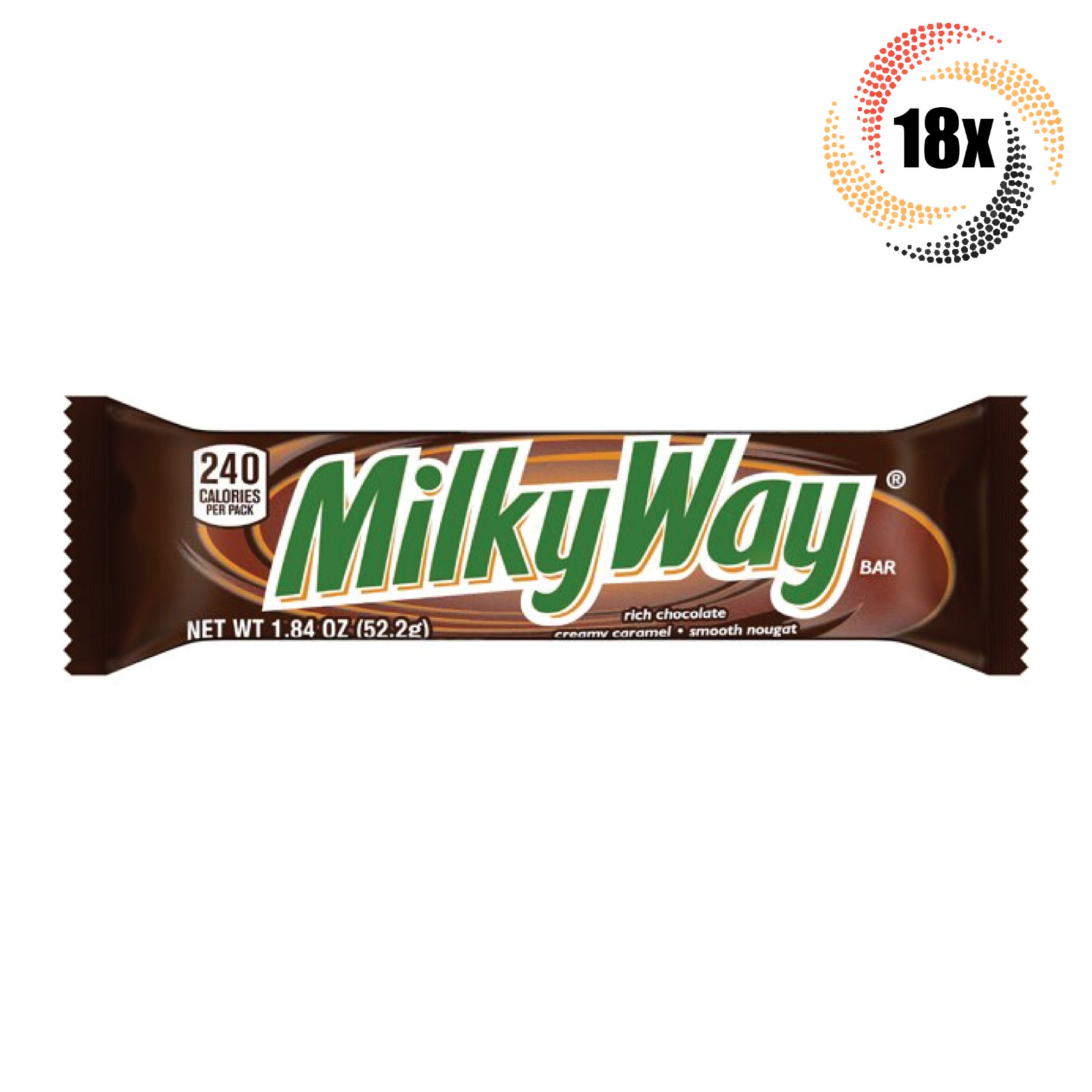 18 батончиков Milky Way с насыщенным шоколадом и карамелью | 1,84 унции | Быстрая доставка!
