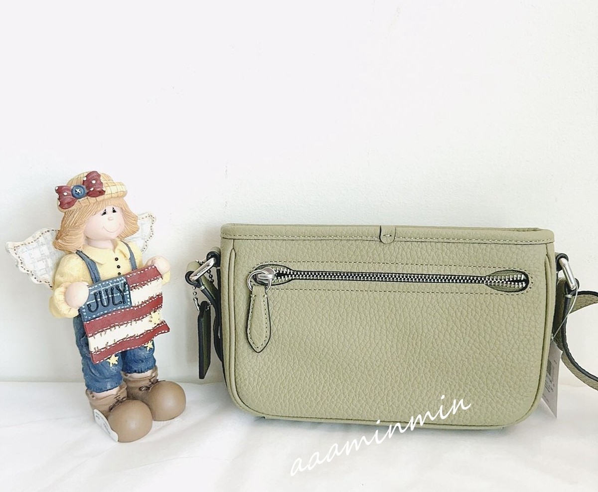 ☆miemo☆】未使用近いコーチCOACH ボディーバッグ革カーキグレーの