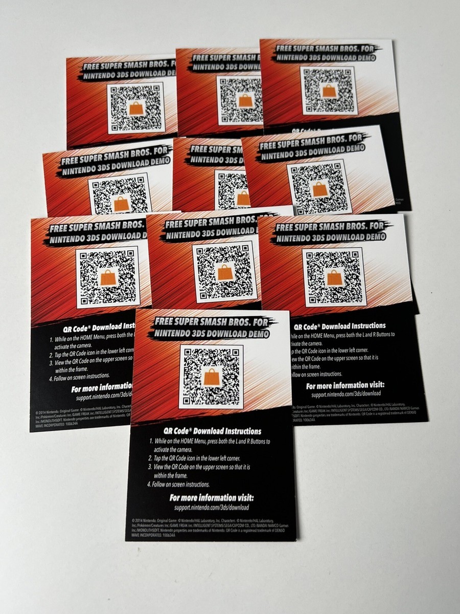 Super Smash Bros 3ds Nintendo 3ds Eshop Download Codes Qr Code