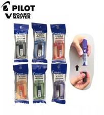  PILOT V-BOARD MASTER WHITEBOARD MARKER PEN REFILLABLE INK SET OF 6 COLOURS 