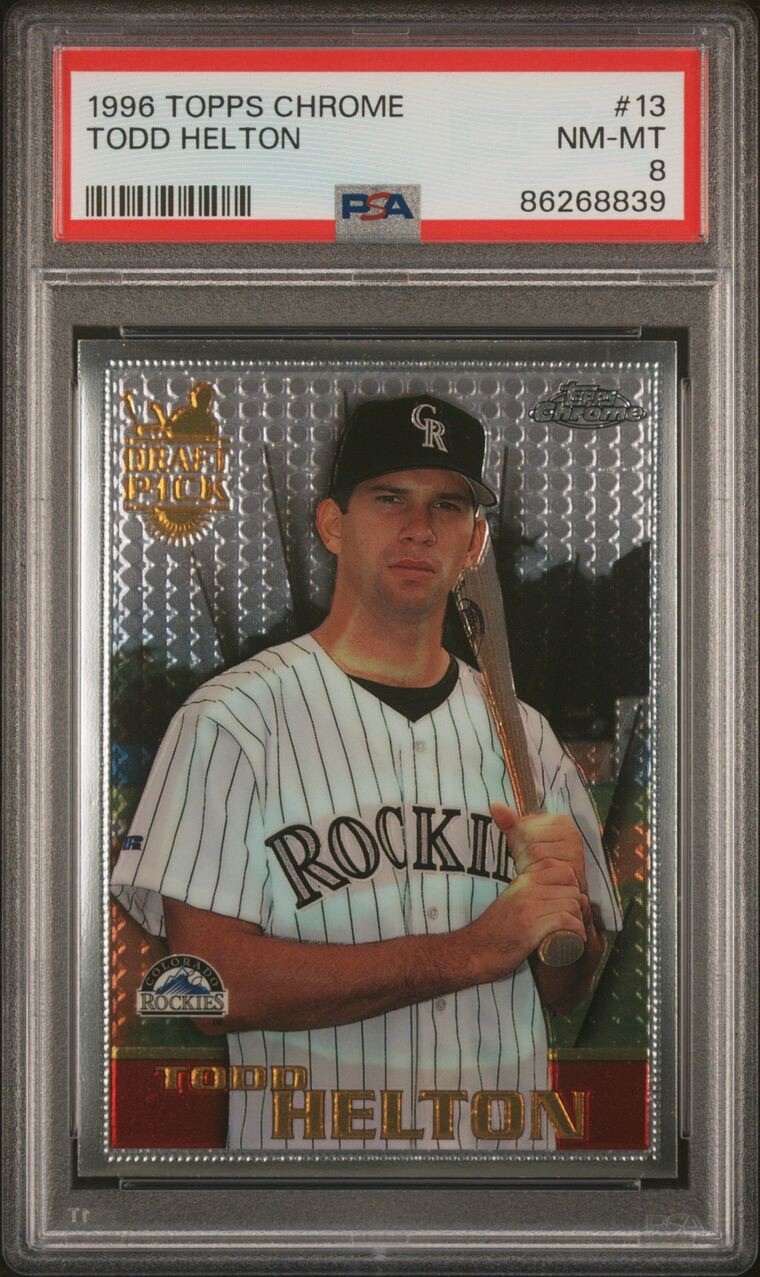 1996 Topps Chrome #13 Todd Helton RC | PSA 8 | Colorado Rockies