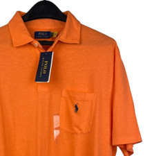 NEW Polo Ralph Lauren Mens Large Classic Fit 100 Cotton Pocket Polo Orange