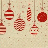 20 Servietten Nachhaltig Just Baubles Kugeln AnhäNger Weihnachtsdeko Rot 33X33Cm