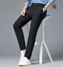 Tailored Black 4Way Stretch Dress Pants AnyTime Sizes 29,30,31,32,33,34,36,38,40