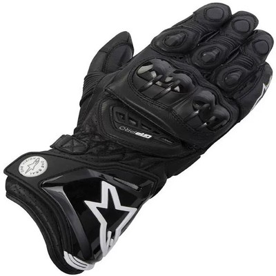 Alpinestars Men's NEW GP Pro Black-Leather Motorcycle Riding Long Gloves, M-XXL