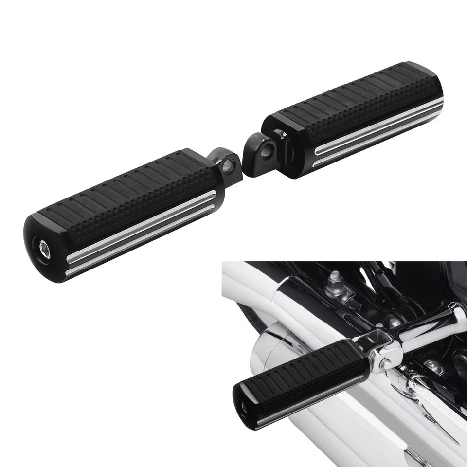 Male Mount Footpegs Footrests Fit For Harley Touring Road King Sportster Softail - Image 2 of 4