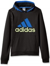 adidas Boy's Fleece Pullover Hoodie NWT Size 5  Black  Sweatshirt