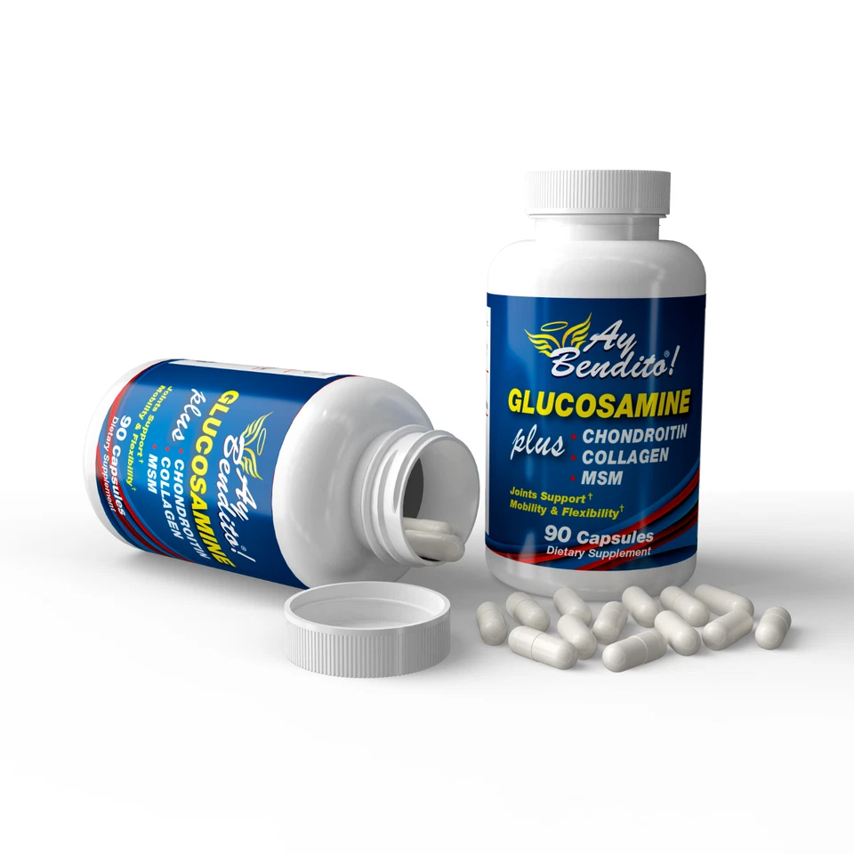  Glucosamina + Condroitina + Colágeno y MSM - Suplemento - 90 Cápsulas Foto 3 de 4