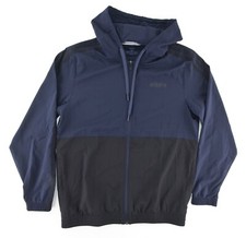 Adidas Mens Medium Full Zip Lightweight Hoodie Track Jacket Blue Black