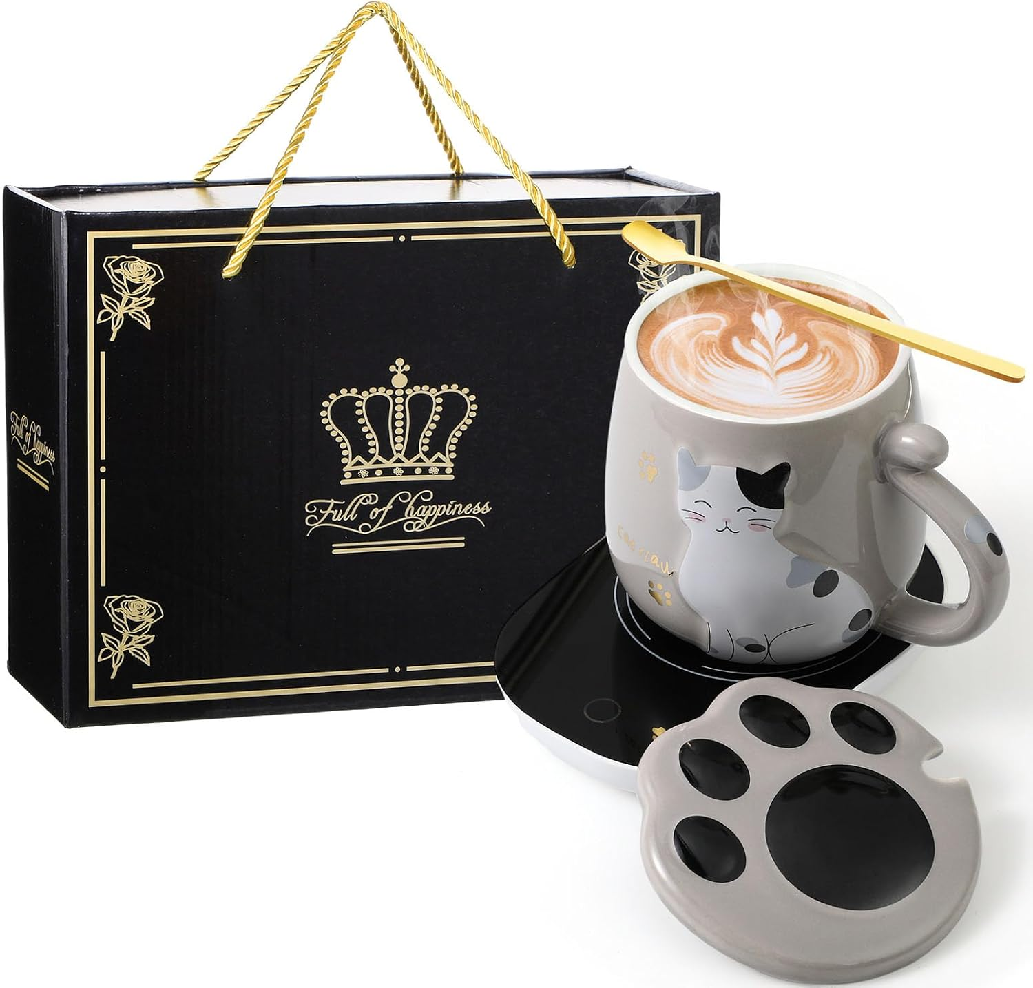 Coffee Mug Warmer Cute Cat Mug Set Coffee Cup Warmer for Desk for Women Heated C