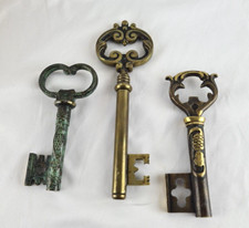 Vintage! Drei tolle Messing Korkenzieher Schlüssel - 50er-60er Jahre Design (1)