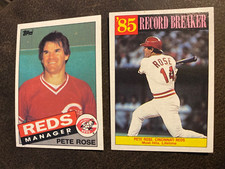 1985 & 1986 Topps PETE ROSE BASEBALL CARDS EX/MT REDS PHILLIES