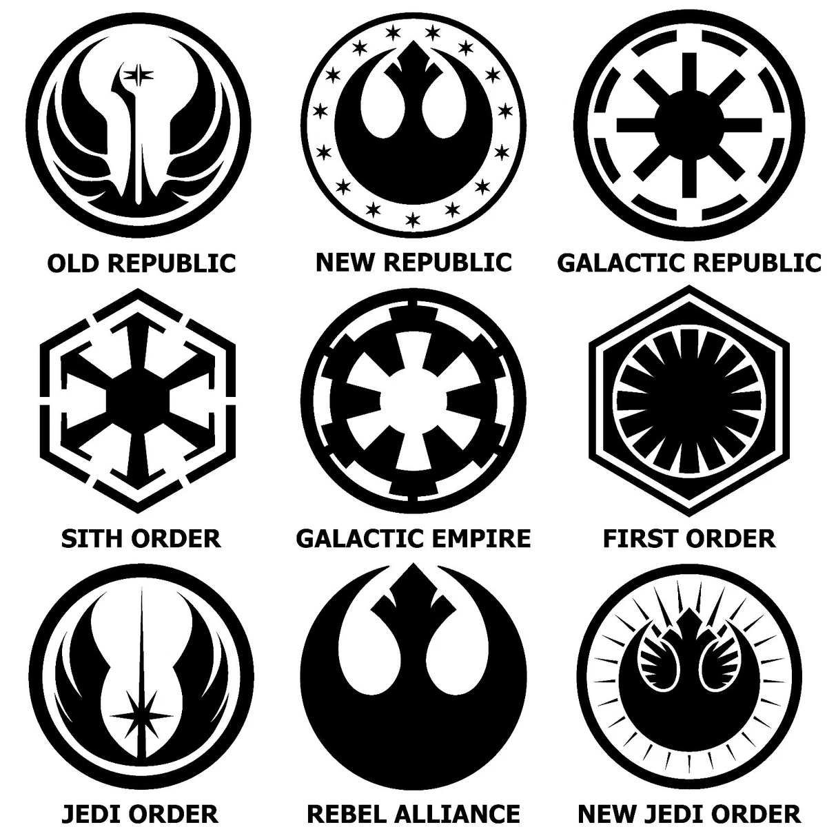 STAR WARS Vinyl Decals Many Logo Types Jedi Rebel Sith Bumper Window Sticker