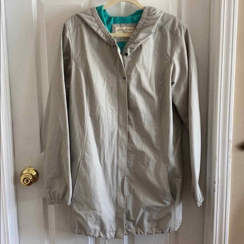 Eddie Bauer TL hooded zip front raincoat Gem