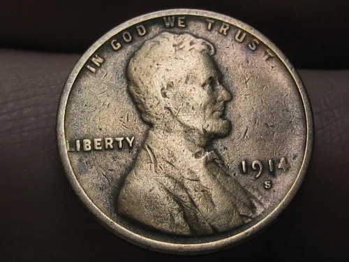1914 S Lincoln Cent Wheat Penny- San Francisco, Good/VG Details