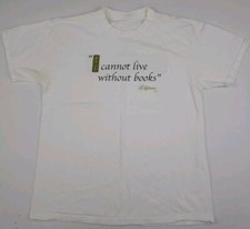 Vintage I Cannot Live Without Books Jefferson Quote Library Of Congress Shirt