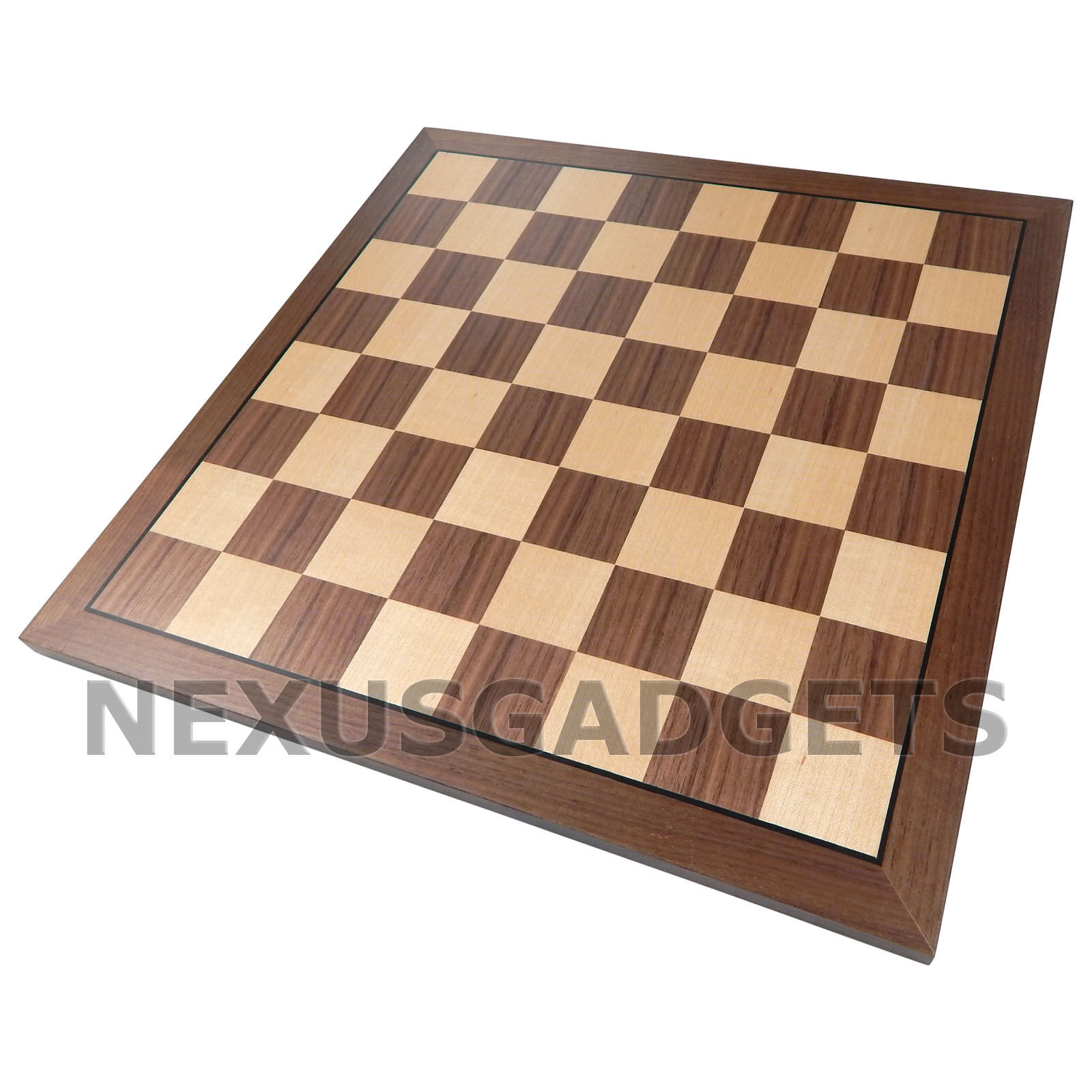 Hand Crafted Walnut And Maple Checkers/Chess Board With Carved