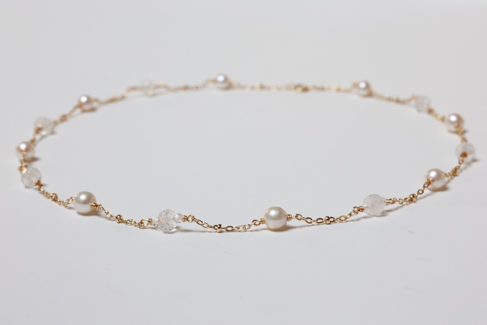 Collier pierre de lune et or 14ct gold filled bijou élégant pour style bohème chic