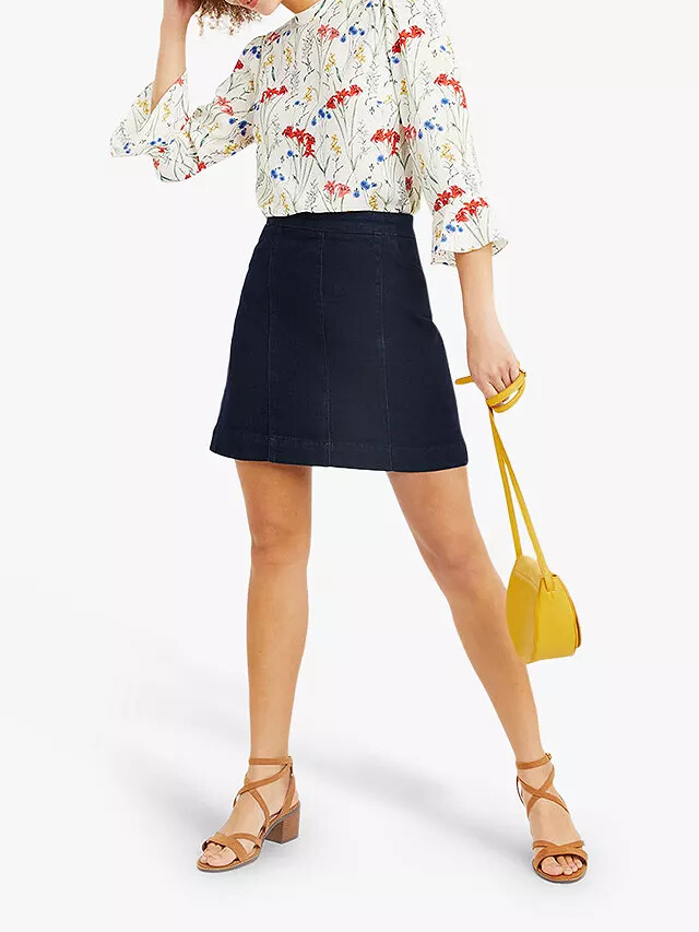 ПРОДАЕТСЯ ДЖИНСОВАЯ КУРТКА OASIS DAMEN DENIM MINIROCK MIT SCHRÄGEN TASCHEN DUNKLE WASCHUNG NEU (артикул 138)