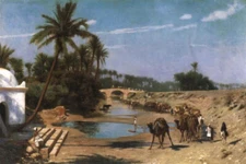 high quality oil  painting  handpainted on canvas- An Arab Caravan