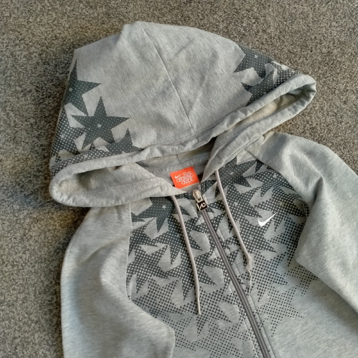 Nike Womens Grey Full Zip Slim Fit Star Graphic Print Long Dress Skirt  Hoodie XS | eBay