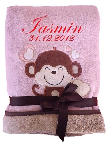 Baby blanket with name embroidered + toy rattle teddy gift birth baptism baby - Picture 25 of 31